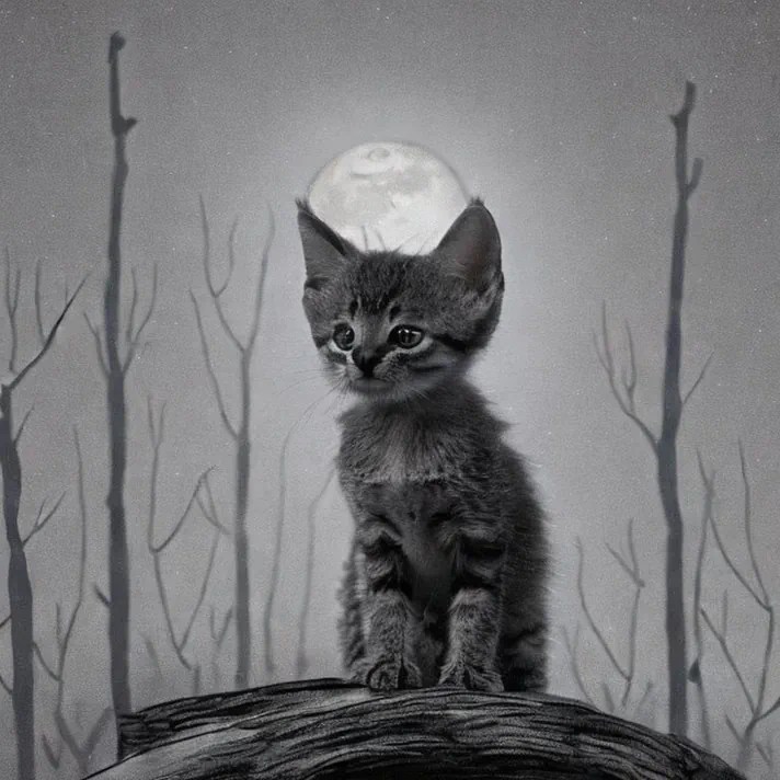 404 page - lost kitten in the woods