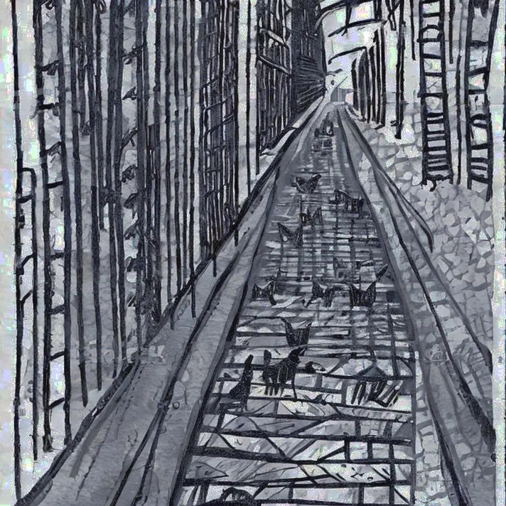 pathways - cats at night walking along a city street