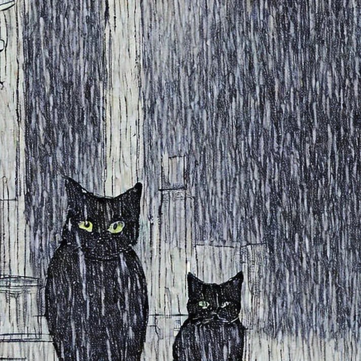 pathways - cats searching in the rain